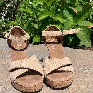 Toms high heel Wedges sand color